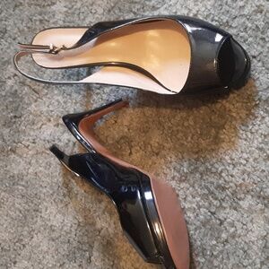 Black open toe heels  size 12